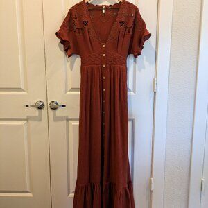 Free People Women's Colette Maxi Dress, Size Small.